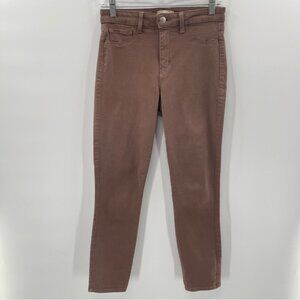L’AGENCE MARGOT SKINNY HIGH RISE SKINNY PANTS JEANS IN PINE BARK BROWN SIZE 27